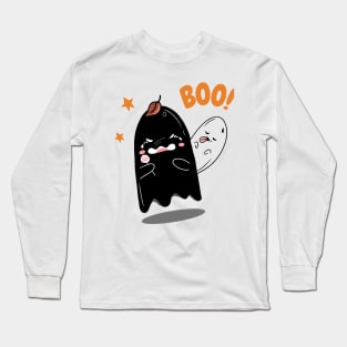 Cute crying ghost "Boo!"Halloween Long Sleeve T-Shirt